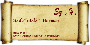 Szántó Herman névjegykártya